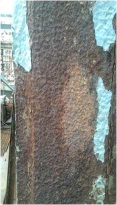 Rusted surface before application of coating